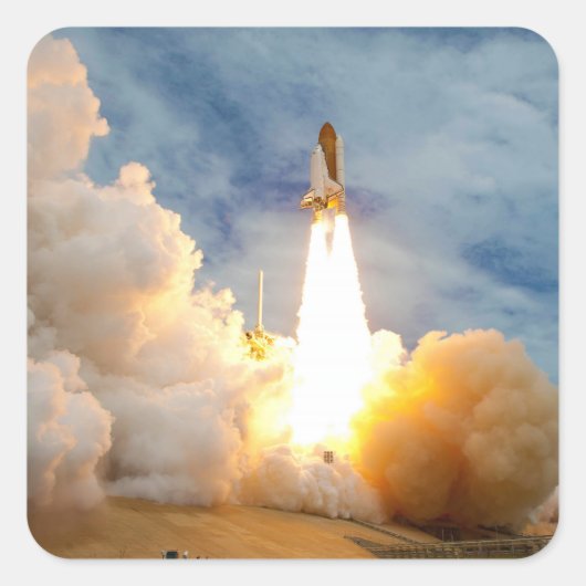 Definitieve start van de missie van de Space Shutt Vierkante Sticker (Voorkant)