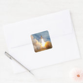 Definitieve start van de missie van de Space Shutt Vierkante Sticker (Envelop)