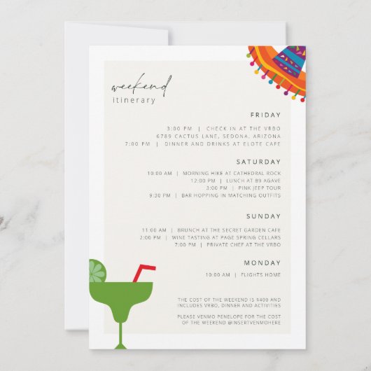 Definitieve uitnodiging van Fiesta Bachelorette (Achterkant)