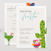 Definitieve uitnodiging van Fiesta Bachelorette (Voorkant / Achterkant)