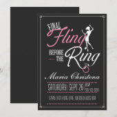 Definitieve uitnodiging van Fling Bachelorette (Voorkant / Achterkant)