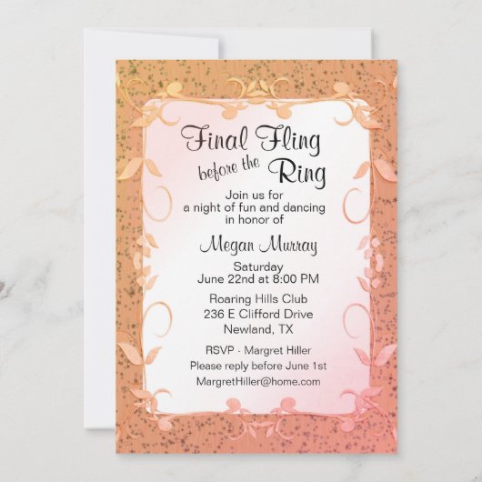 Definitieve uitnodiging van Fling Bachelorette (Achterkant)