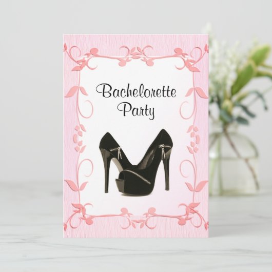 Definitieve uitnodiging van Fling Pink Bachelorett (Staand voorkant)