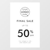 Definitieve Uitverkoop | Zakelijke Evenement Logo  Raamsticker (Vel)
