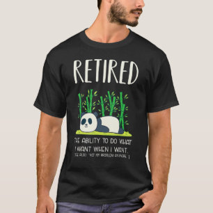 Definitin Lazy Panda Retirement Gag T-shirt