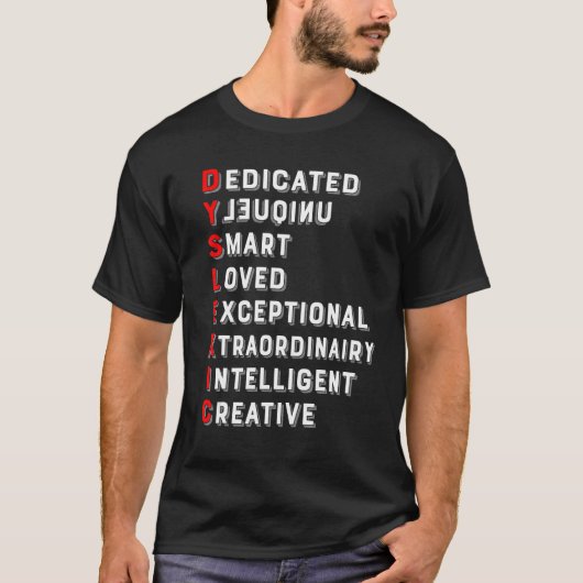 Definition of Dyslexia Awareness Interventionist T T-shirt (Voorkant)