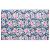 DEFLORABLE Pink Blue Waterverf Floral Stof (Yard (91,4 cm))