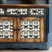 Deflt Blauw Geel Rustieke Bloemvlinder Tissuepapier