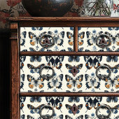 Deflt Blauw Geel Rustieke Bloemvlinder Tissuepapier