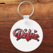 Defne red Heart Graffiti Schlüsselanhänger Sleutelhanger (Voorkant)