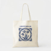 Deft Blue Tulip Amsterdam Souvenir Tote Bag (Voorkant)