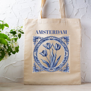 Deft Blue Tulip Amsterdam Souvenir Tote Bag