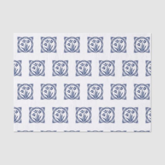 Deft Blue Tulip Souvenir Tissuepapier (Voorkant)