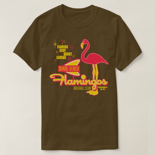Defunct Miami Beach Flamingos Baseball Team 1 T-shirt (Design voorkant)