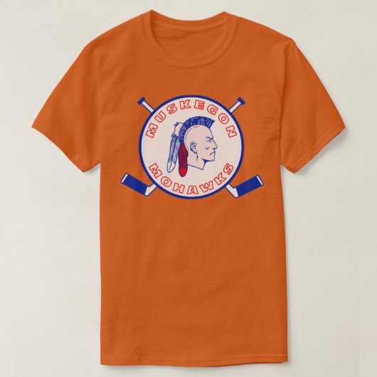 Defunct Muskegon Mohawks Hockey T-shirt (Design voorkant)