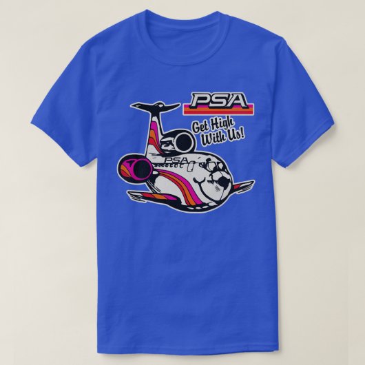 Defunct PSA Airlines Get High 70s 80s Pacific Cali T-shirt (Design voorkant)