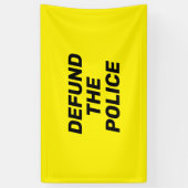 Defund De Politie geel zwart moderne typografie Spandoek (Verticaal)