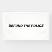 Defund De Politie wit zwart typografie modern Spandoek (Horizontaal)