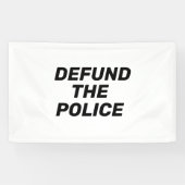 Defund De Politie wit zwart typografie modern Spandoek (Horizontaal)