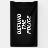 Defund De Politie zwart wit moderne typografie Spandoek (Verticaal)
