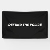 Defund De Politie zwart wit typografie modern Spandoek (Horizontaal)