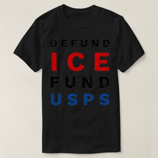 Defund Ice Fund USPS T-shirt (Design voorkant)