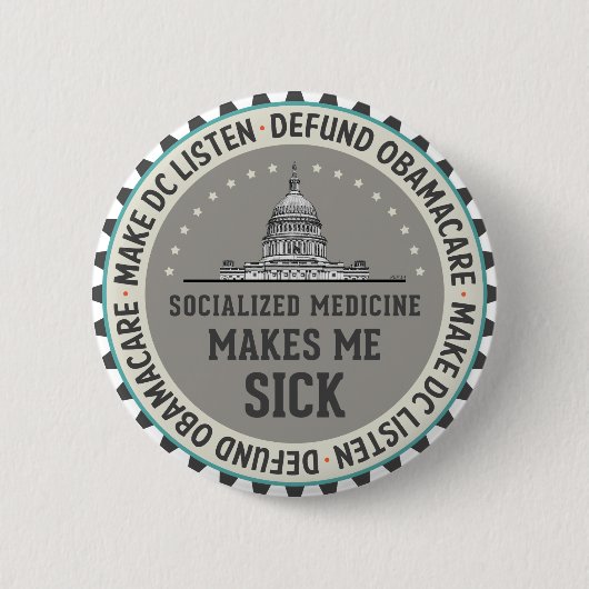 Defund Obamacare Ronde Button 5,7 Cm (Voorkant)
