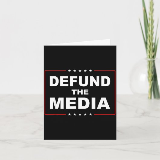 Defund The Media Stop Don't Suprt Fake News  Kaart (Voorkant)