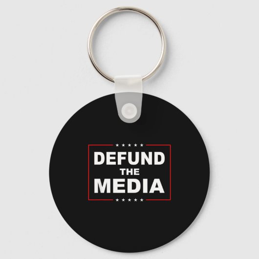 Defund The Media Stop Don't Suprt Fake News  Sleutelhanger (Voorkant)