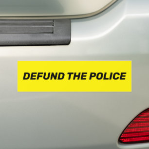Defund The Police yellow black typography modern Bumpersticker