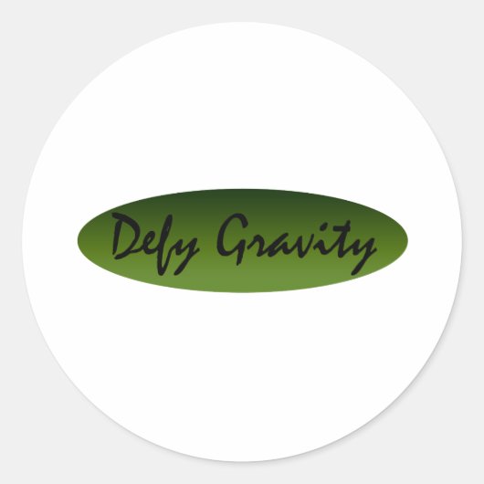 Defy Gravity Ronde Sticker (Voorkant)