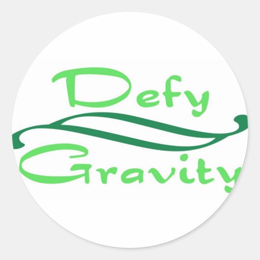 Defy Gravity Ronde Sticker (Voorkant)