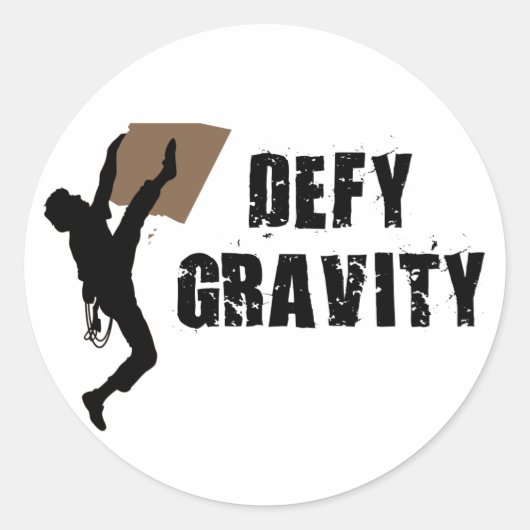 Defy Gravity Ronde Sticker (Voorkant)