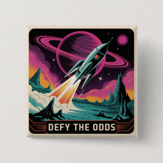 Defy The Odds Vierkante Button 5,1 Cm