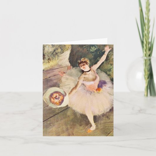 Degas Ballerina met Bloemenboeket Note Kaart (Voorkant)