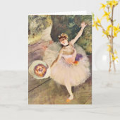 Degas Ballerina met Boeket van Bloemen Kaart (Gele Bloem)