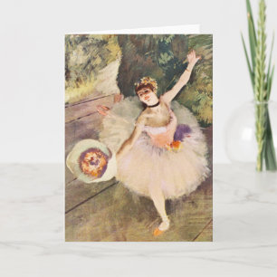 Degas Ballerina met Boeket van Bloemen Kaart