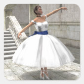 Degas Ballerina Square Sticker (Voorkant)