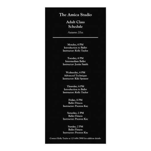 Degas Ballet Dance Studio Class Bladwijzer Reclamekaart (Achterkant)