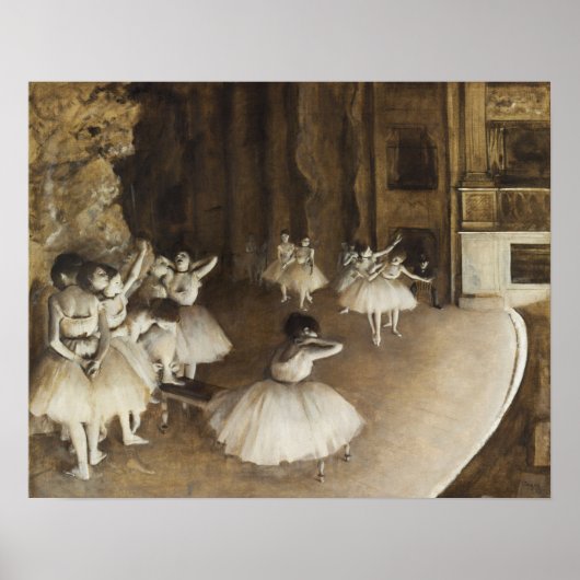 Degas - Balletrepetitie op het podium Poster (Voorkant)