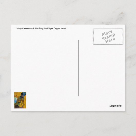 Degas -  beeldende kunst - Mary Cassatt met hond Briefkaart (Achterkant)