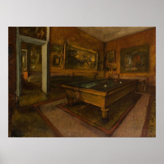 Degas - Billiard Room in Menil-Hubert Poster (Voorkant)