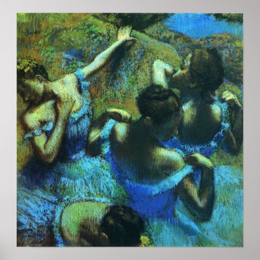 Degas - Blauwe Danseressen 1899 Poster (Voorkant)