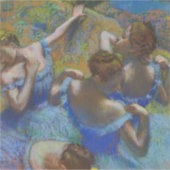 Degas Blauwe Danseressen Pastel Fijn Kunst Meester Sticker (Voorkant)