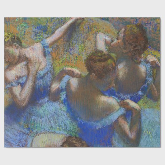 Degas Blauwe Dansers Pastel Kunst Meesterwerk Cadeaupapier (Vlak)