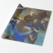 Degas Blauwe Dansers Pastel Kunst Meesterwerk Cadeaupapier (Uitgerold)