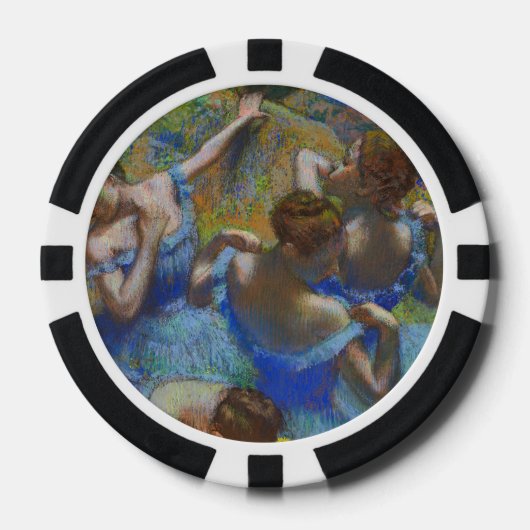 Degas Blauwe Dansers Pastel Kunst Meesterwerk Poker Chips (Voorkant)