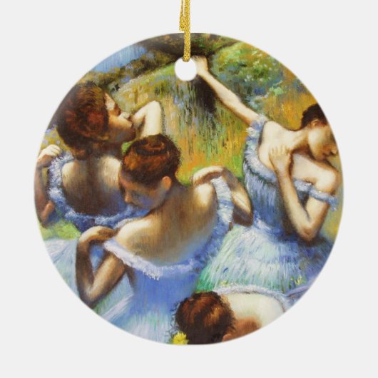 Degas Blue Dancers-kerstversiering Keramisch Ornament (Achterkant)