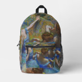 Degas Blue Dancers Pastel Fine Art Masterpiece Bedrukte Rugzak (Voorkant)