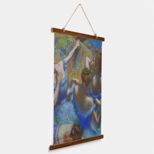 Degas Blue Dancers Pastel Fine Art Masterpiece Hangend Wandkleed (Gebogen)